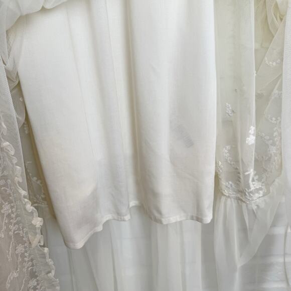 Free People Stevie Embroidered Maxi Dress Tea Flowy Ivory Sheer Floral Lined L - Picture 13 of 15